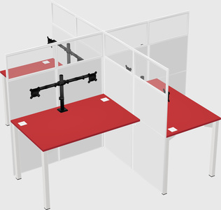 Quad office cubicles