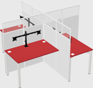 Quad office cubicles
