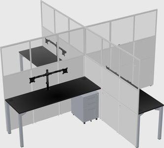 Quad office cubicles