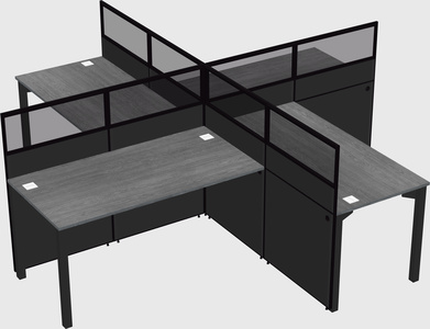 Quad office cubicles