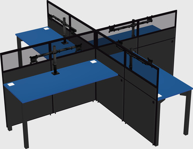 Quad office cubicles