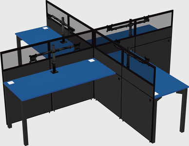 Quad office cubicles