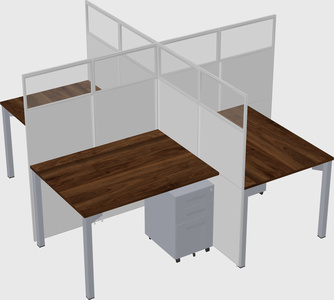 Quad office cubicles