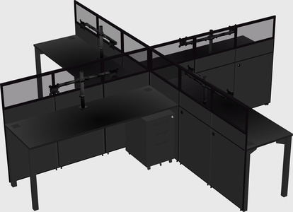 Quad office cubicles
