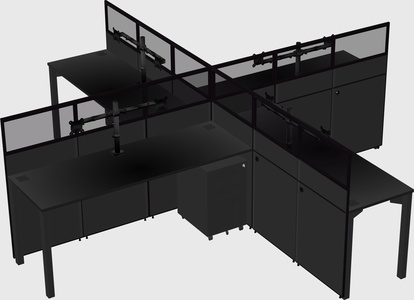 Quad office cubicles