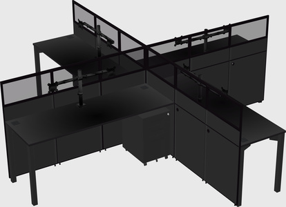 Quad office cubicles