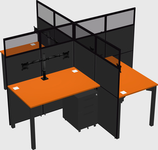Quad office cubicles