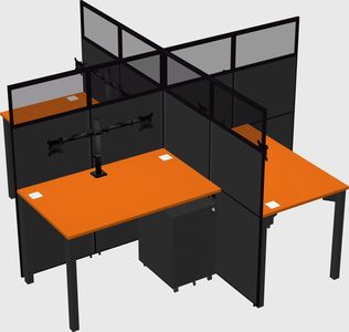 Quad office cubicles