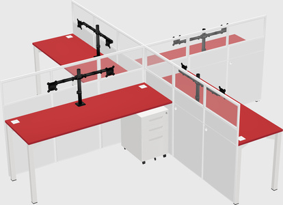 Quad office cubicles