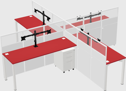 Quad office cubicles