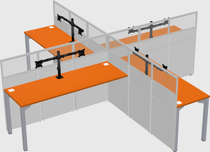 Quad office cubicles