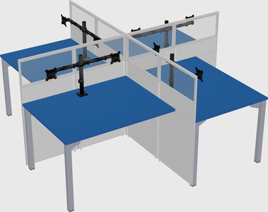 Quad office cubicles