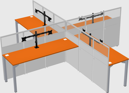 Quad office cubicles