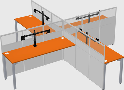 Quad office cubicles