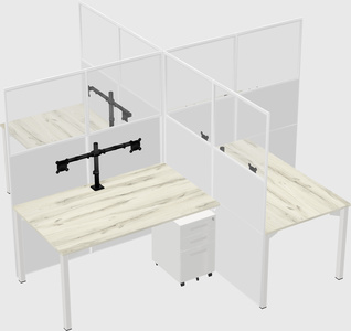 Quad office cubicles