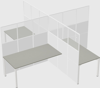 Quad office cubicles
