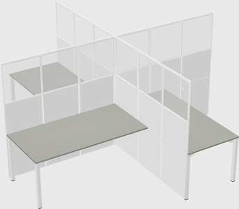 Quad office cubicles