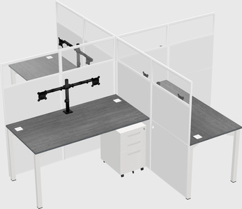 Quad office cubicles