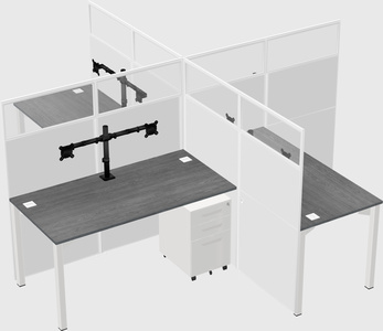 Quad office cubicles