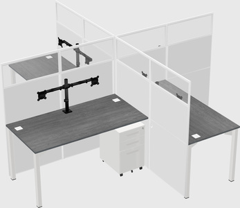 Quad office cubicles