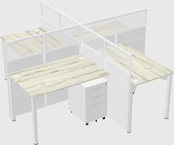 Quad office cubicles