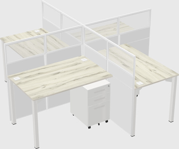 Quad office cubicles