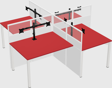 Quad office cubicles
