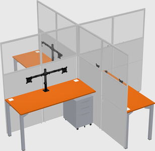 Quad office cubicles