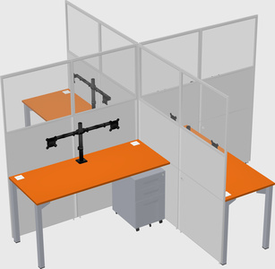 Quad office cubicles