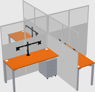 Quad office cubicles
