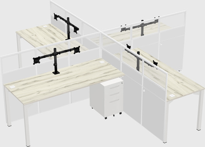 Quad office cubicles