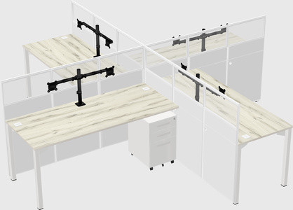 Quad office cubicles