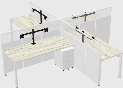 Quad office cubicles