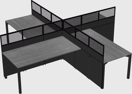 Quad office cubicles