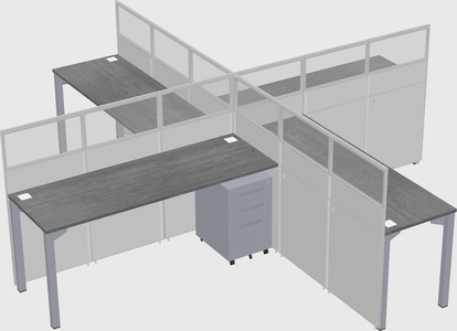 Quad office cubicles