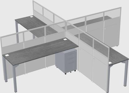 Quad office cubicles
