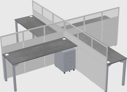 Quad office cubicles