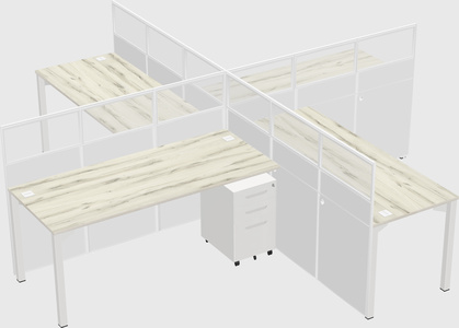 Quad office cubicles
