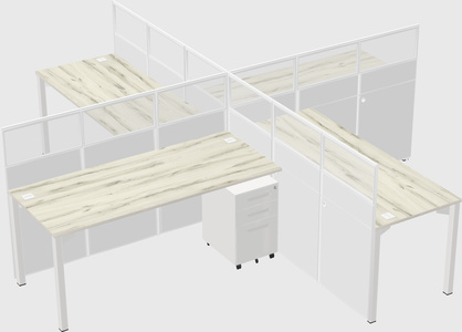 Quad office cubicles