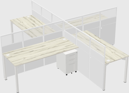 Quad office cubicles