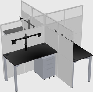 Quad office cubicles