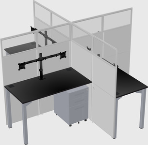 Quad office cubicles