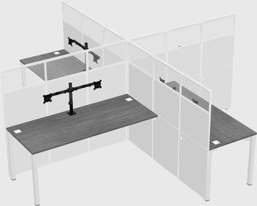 Quad office cubicles