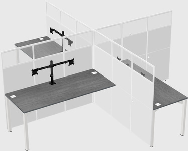 Quad office cubicles