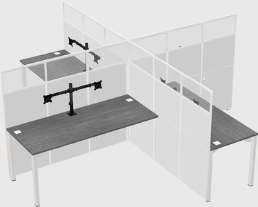 Quad office cubicles