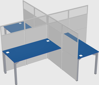 Quad office cubicles