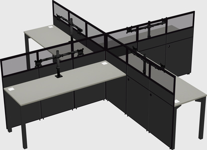 Quad office cubicles