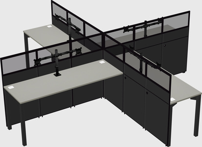 Quad office cubicles