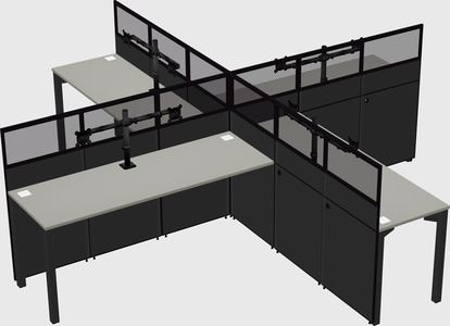 Quad office cubicles