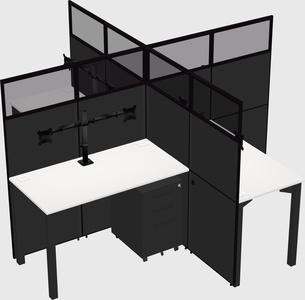 Quad office cubicles